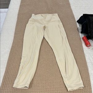 Lululemon Cream High-Waisted Leggings